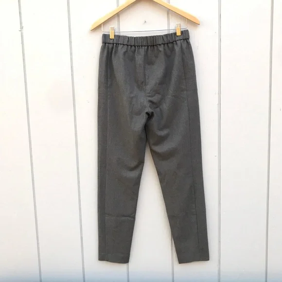 Theory Thorene Soft Wool Flannel Jogger Pants Straight Leg